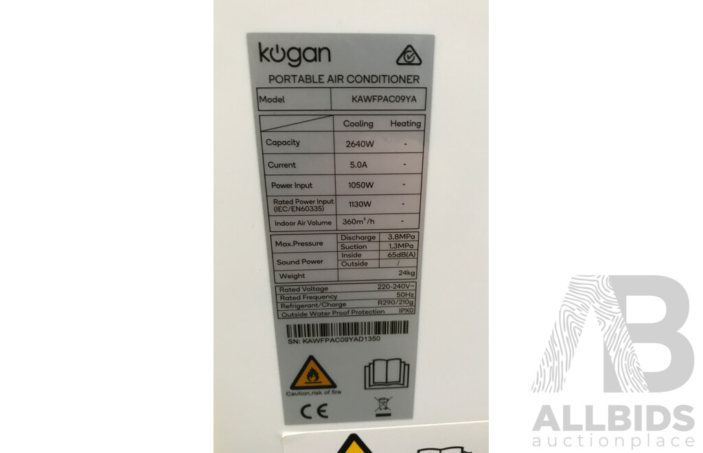Kogan SmarterHome 2.6kW Portable Air Conditioner