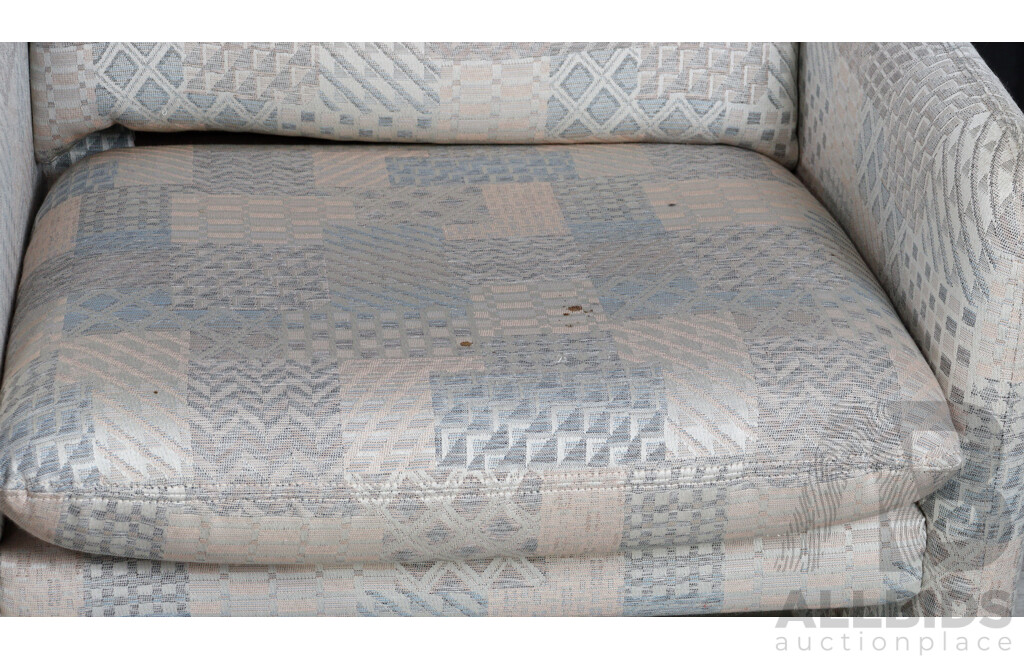 Set of Three Post Modern Fabric Upholstered Armchairs