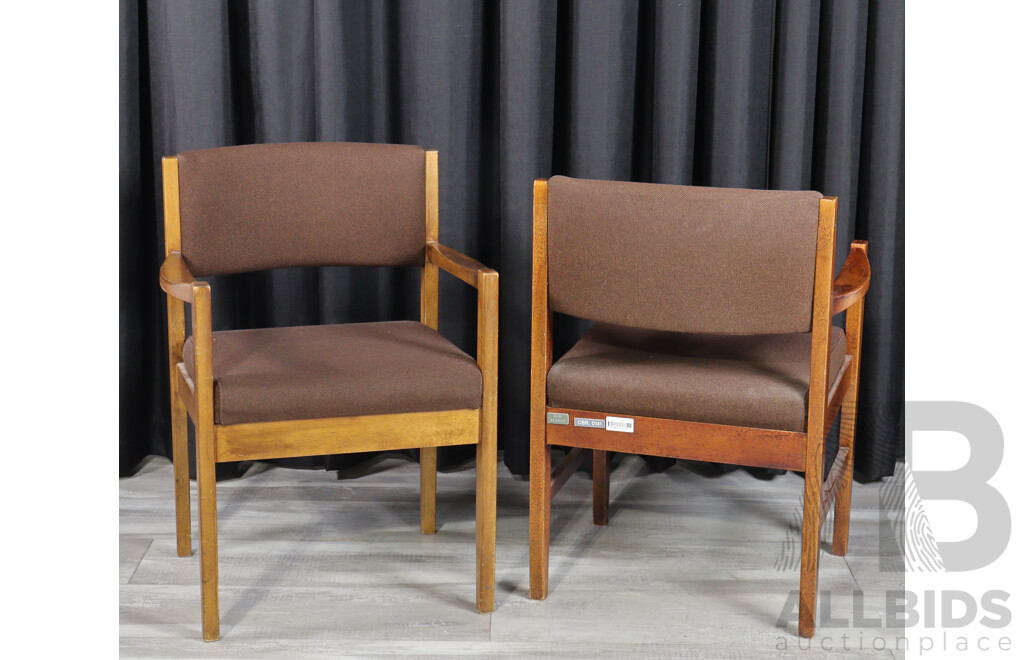 Pair of Mid Century Teak Framed Carvers