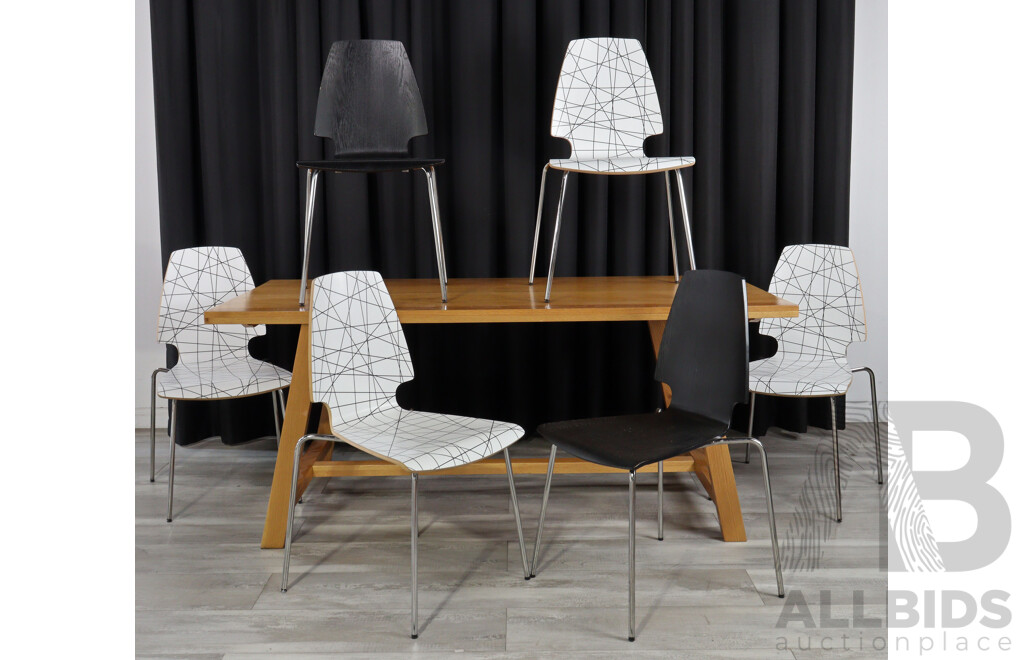 Modern Timber Seven Piece Dining Suite by Freedom Furniture