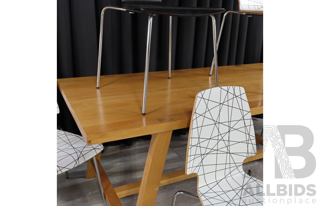 Modern Timber Seven Piece Dining Suite by Freedom Furniture
