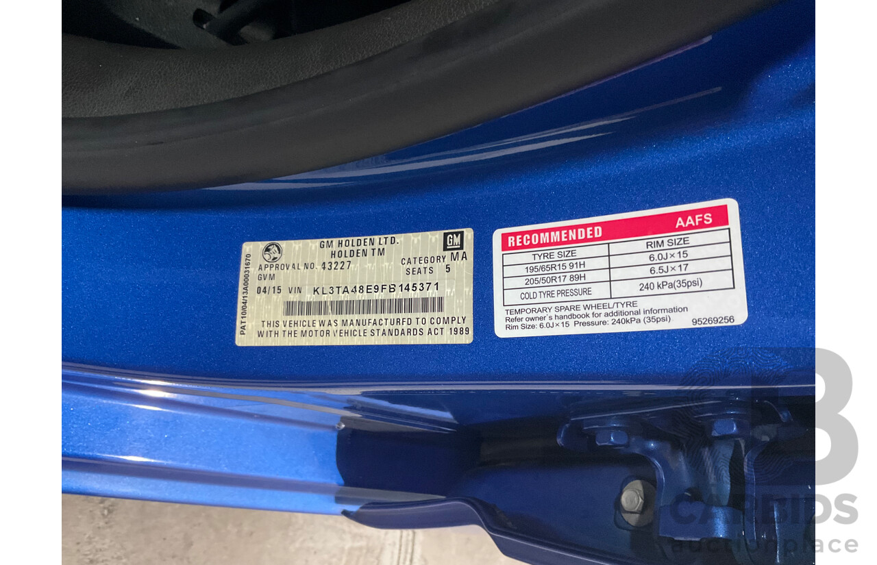 4/2015 Holden Barina CDX TM MY16 5d Hatchback Boracay Blue 1.6L