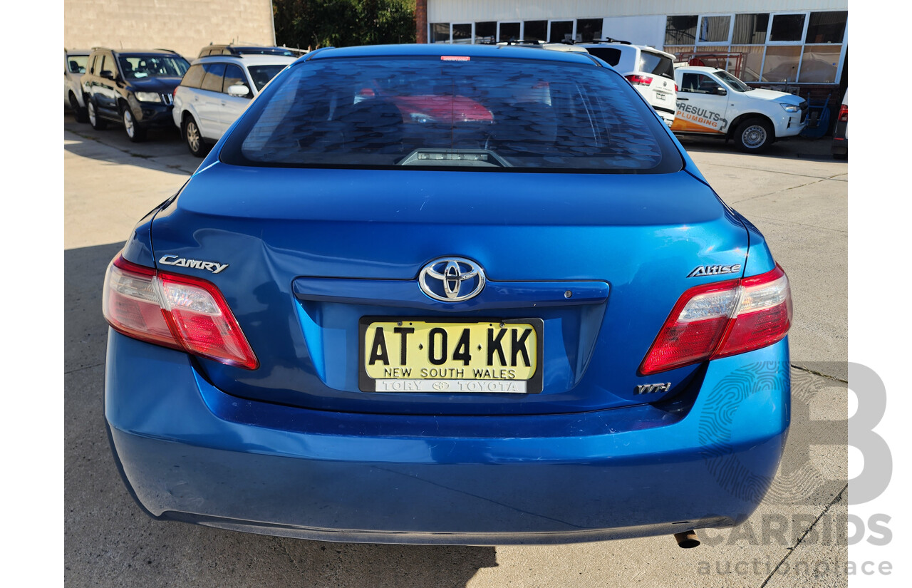 10/2007 Toyota Camry Altise ACV40R 07 UPGRADE 4d Sedan Blue 2.4L