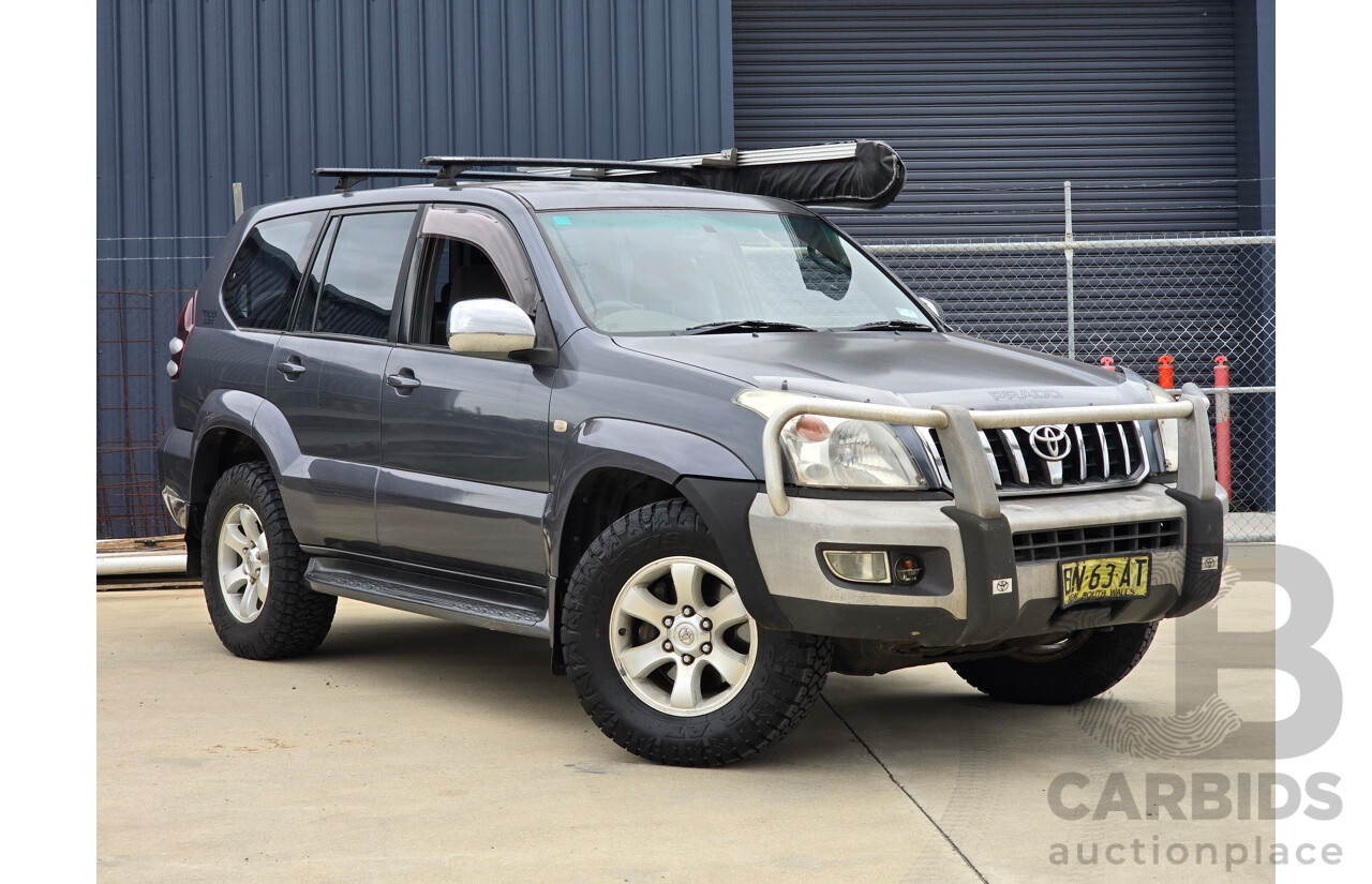 6/2004 Toyota Landcruiser Prado GXL (4x4) KZJ120R 4d Wagon Charcoal Grey Metallic Turbo Diesel 3.0L