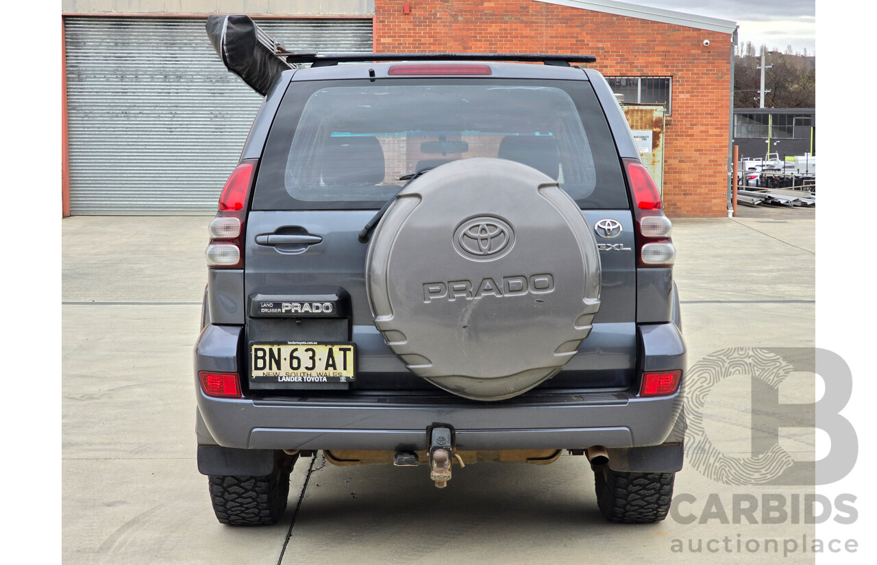 6/2004 Toyota Landcruiser Prado GXL (4x4) KZJ120R 4d Wagon Charcoal Grey Metallic Turbo Diesel 3.0L