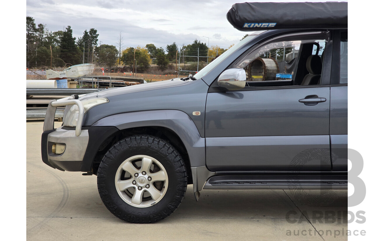 6/2004 Toyota Landcruiser Prado GXL (4x4) KZJ120R 4d Wagon Charcoal Grey Metallic Turbo Diesel 3.0L