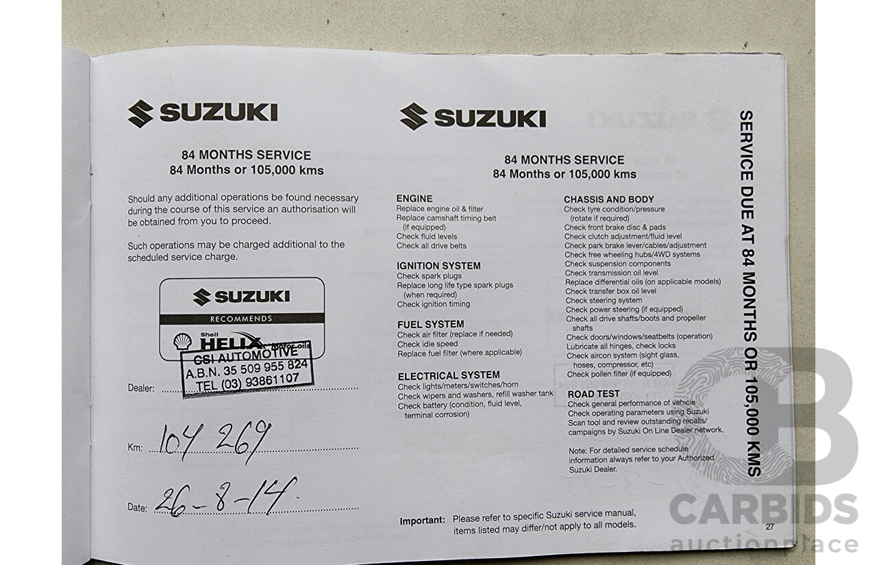 6/2009 Suzuki SX4  GY 5d Hatchback Blue 2.0L
