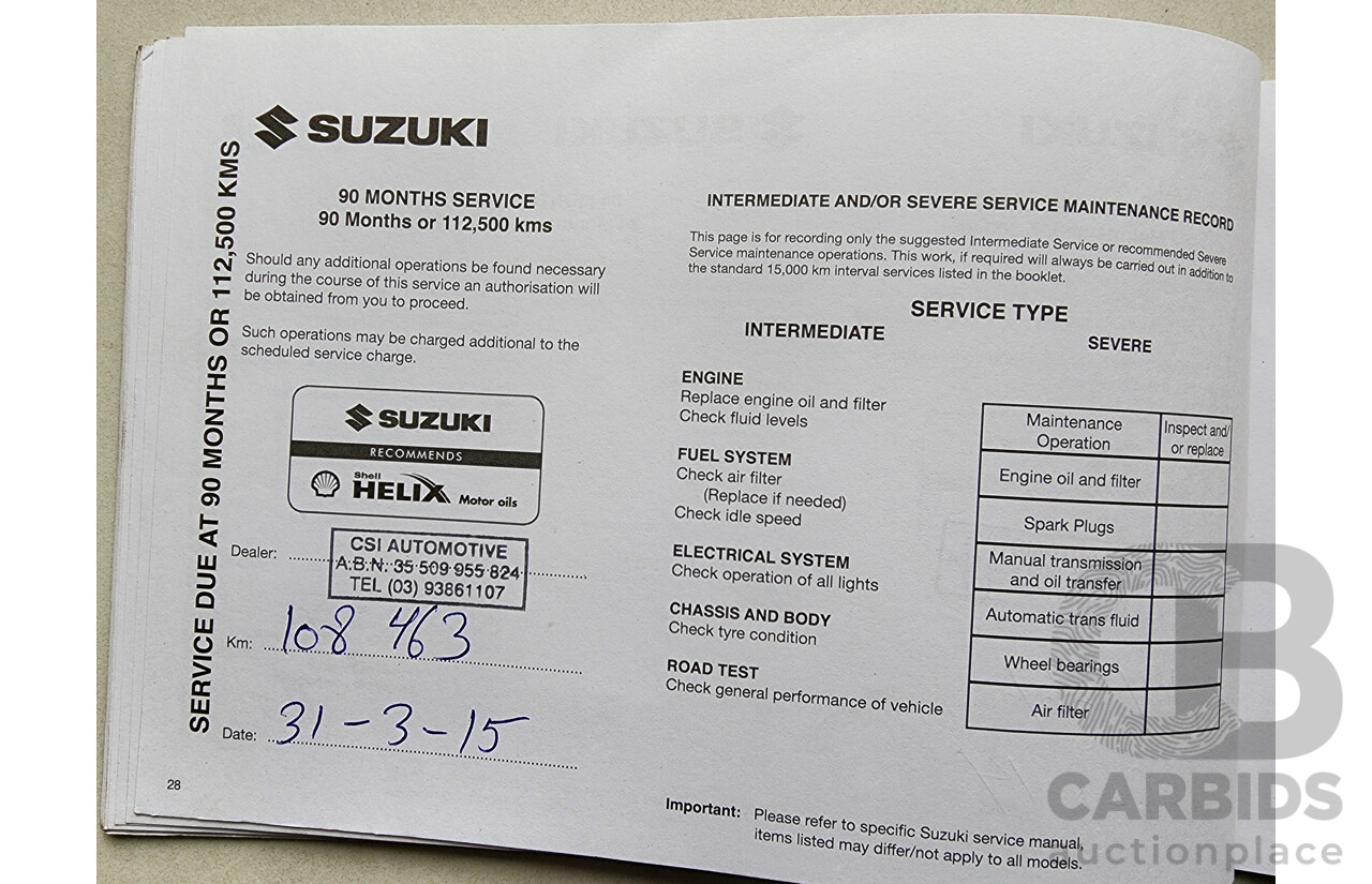 6/2009 Suzuki SX4  GY 5d Hatchback Blue 2.0L