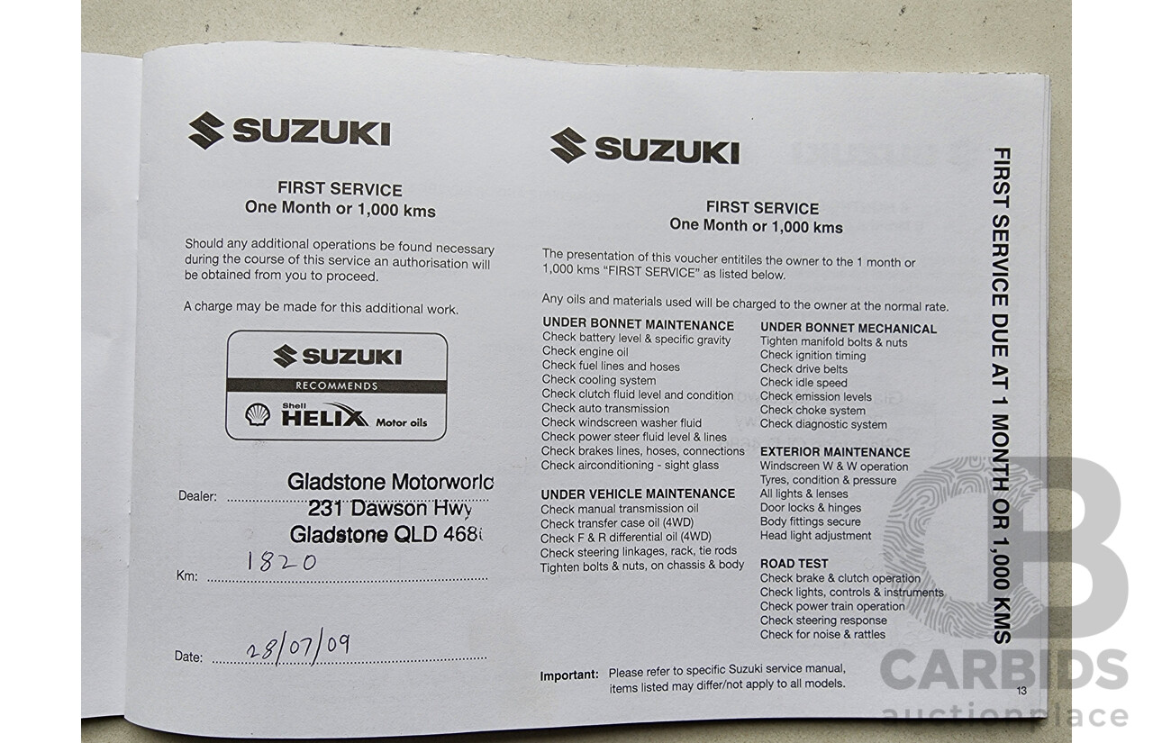 6/2009 Suzuki SX4  GY 5d Hatchback Blue 2.0L
