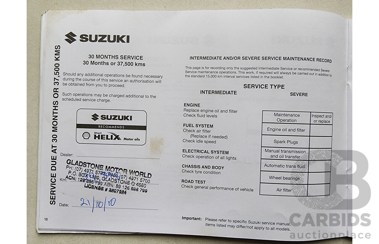 6/2009 Suzuki SX4  GY 5d Hatchback Blue 2.0L