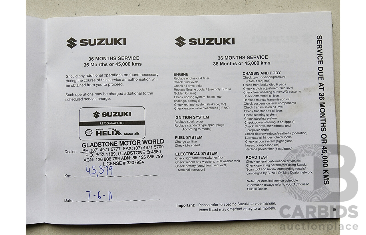 6/2009 Suzuki SX4  GY 5d Hatchback Blue 2.0L