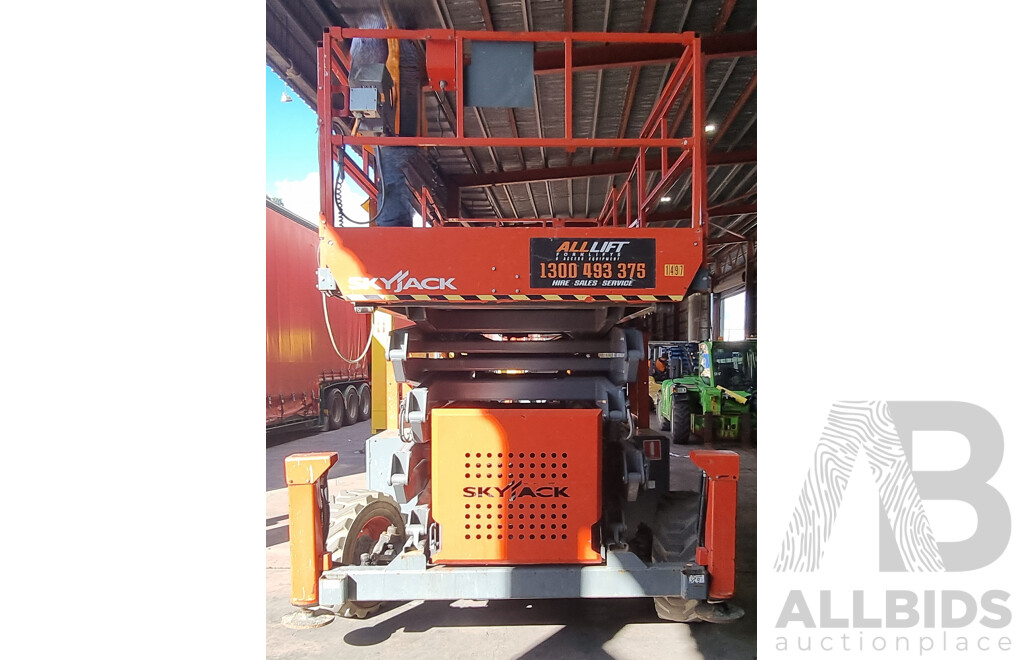 2018, 50ft Skyjack 9250, Kubota Diesel Engine, Scissor Lift Rough Terrain