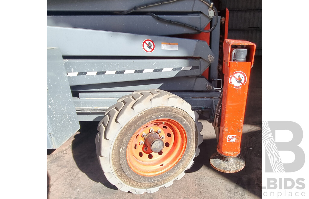 2018, 50ft Skyjack 9250, Kubota Diesel Engine, Scissor Lift Rough Terrain