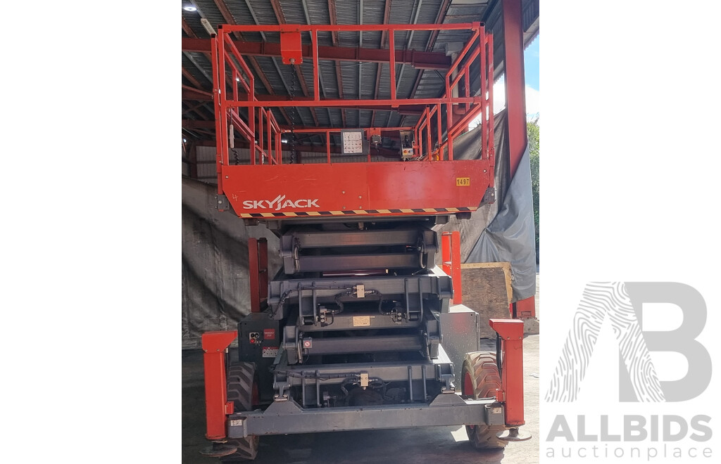 2018, 50ft Skyjack 9250, Kubota Diesel Engine, Scissor Lift Rough Terrain