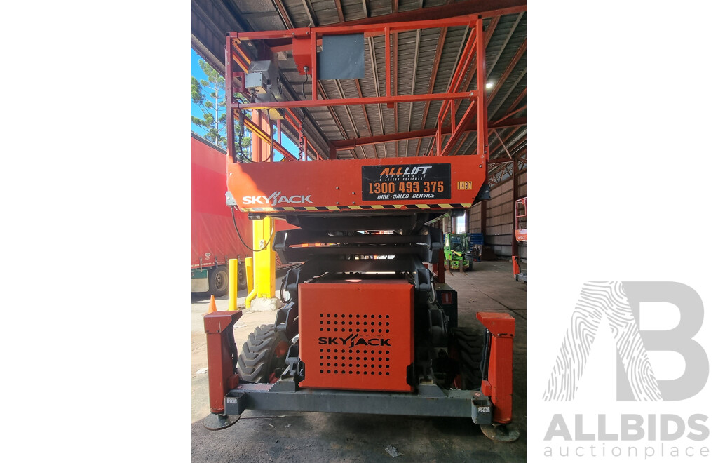 2018, 50ft Skyjack 9250, Kubota Diesel Engine, Scissor Lift Rough Terrain