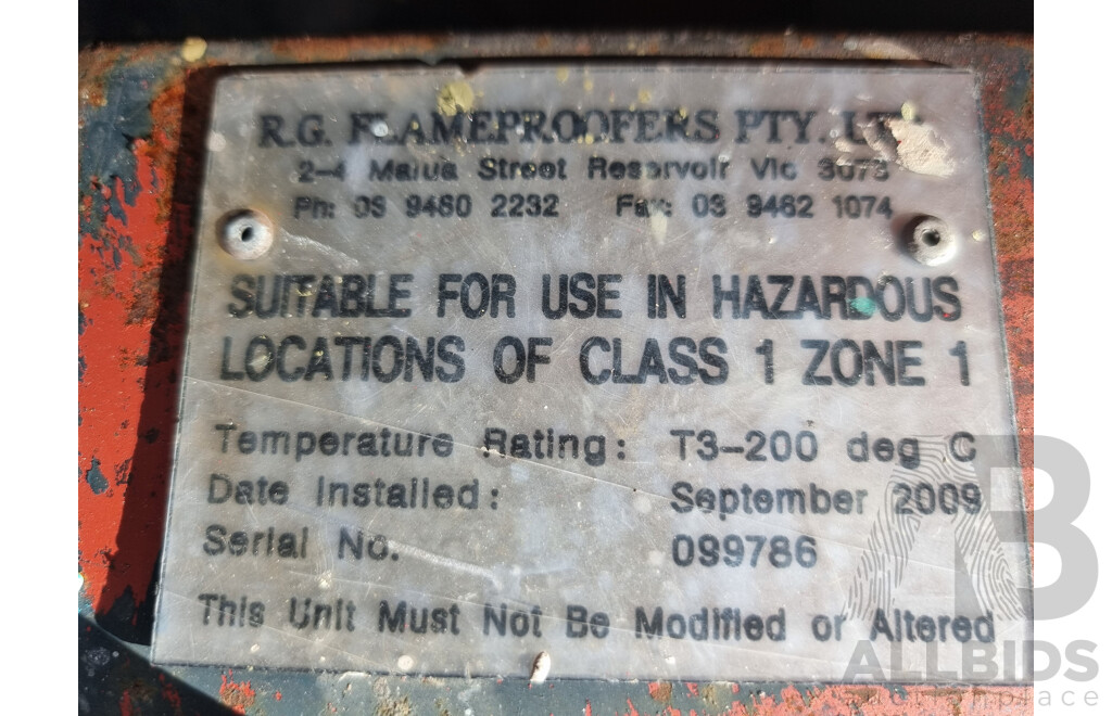 09/2009, Flame Proof 2.5Tonne, Air Compression, Diesel Engine Toyota Forklift - 4.5m FSV