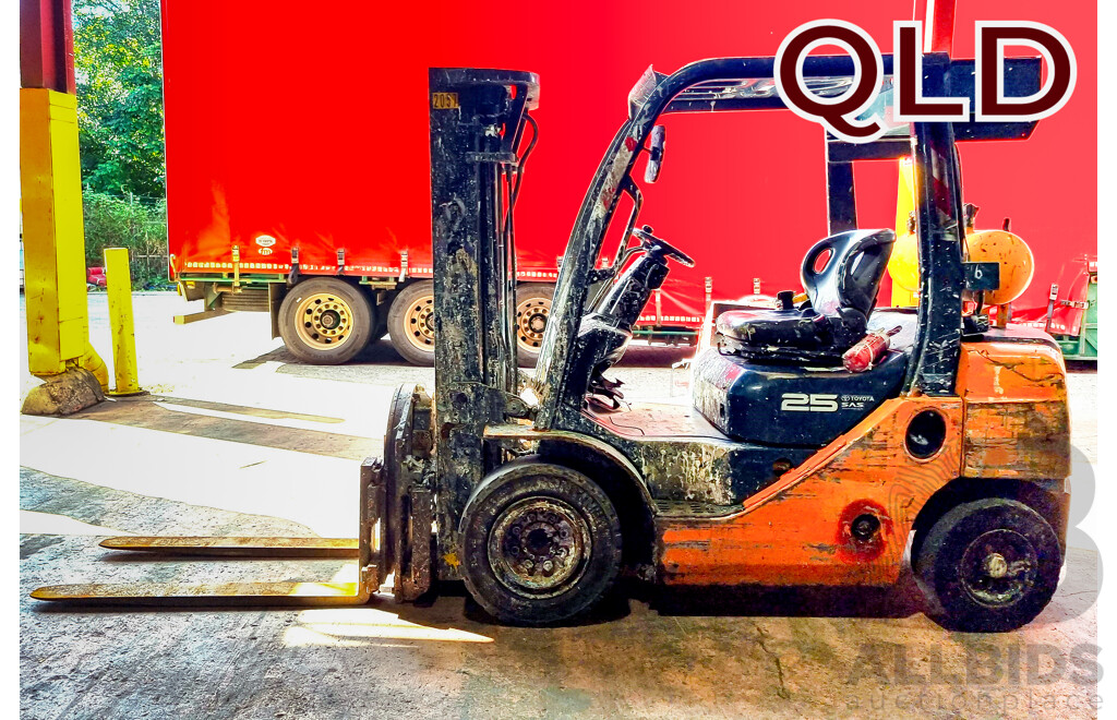 09/2009, Flame Proof 2.5Tonne, Air Compression, Diesel Engine Toyota Forklift - 4.5m FSV