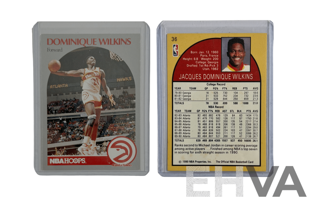 1990 Nba Hoops Dominique Wilkins Card Featuring the High-flying Hawks Legend in Classic Game Action