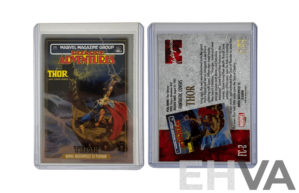 Classic Thor Trading Card From the Marvel Legends Adventures Series With Heroic Cover Art.