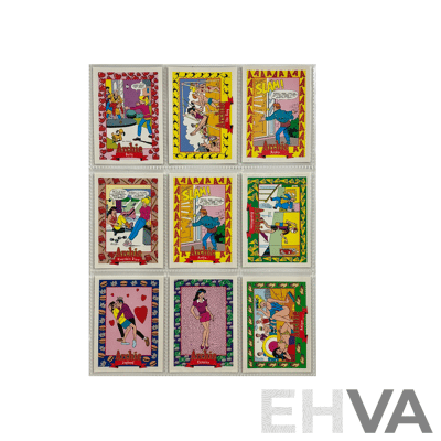 Set of 9 Classic Archie Comics Trading Cards Featuring Archie, Betty, Veronica, and More.