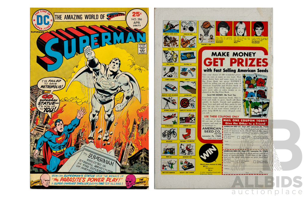1975 Issue of Superman 286 Featuring the Parasite