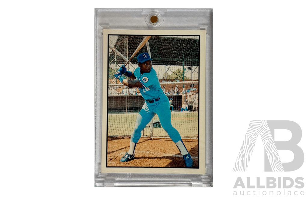 Vintage-style Bo Jackson Baseball Card Featuring the Royals Slugger in Full Batting Stance.