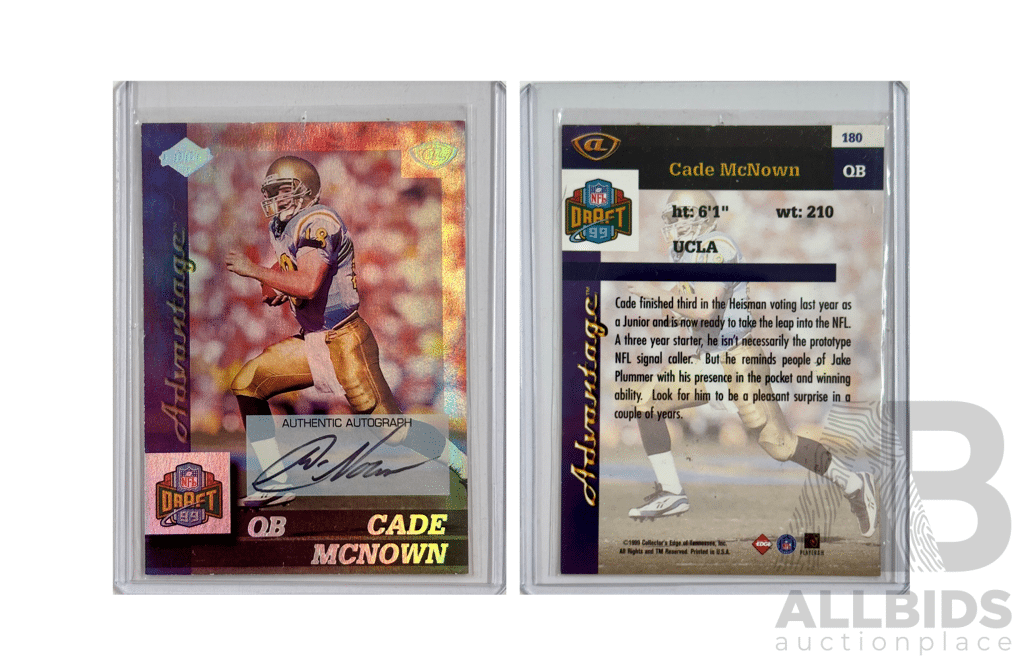Autographed Rookie Card of Cade Mcnown With Reflective Foil Design and Authentic Signature.