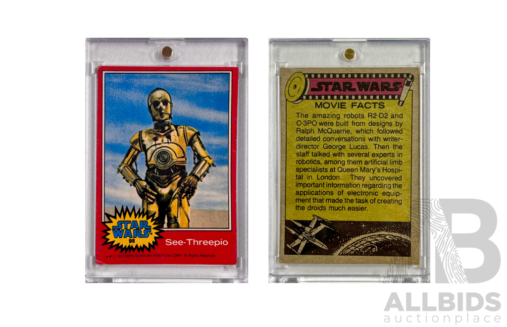 Classic 1977 Topps Star Wars Card Featuring C-3PO