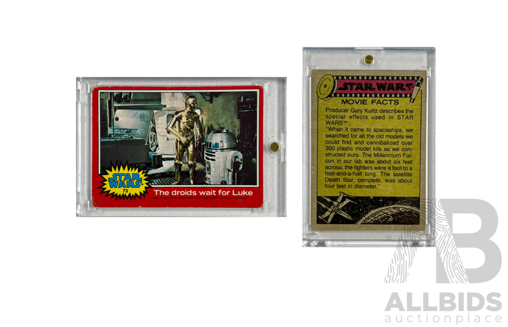1977 Topps Star Wars Card with C-3PO and R2-D2