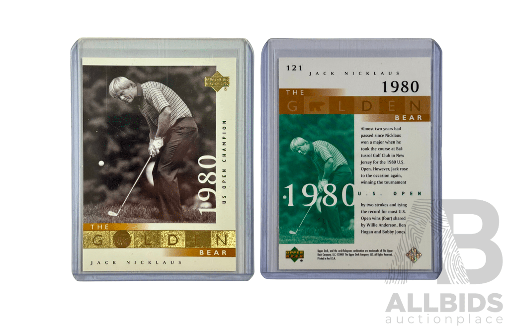 Jack Nicklaus Collector Card Celebrating His Iconic 1980 U.s. Open Victory.
