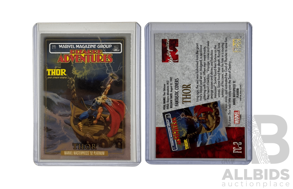 Classic Thor Trading Card From the Marvel Legends Adventures Series With Heroic Cover Art.