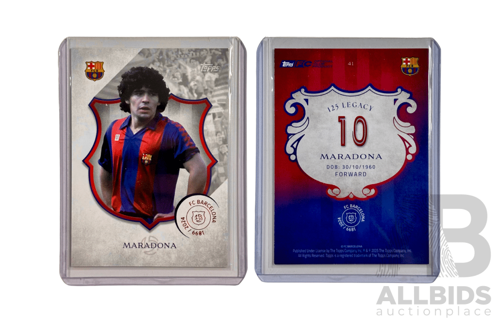Topps Legacy Card Honoring Diego Maradona's Legendary Time With Fc Barcelona.
