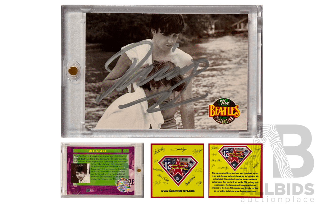 Autographed Photo Card Featuring Beatles Drummer Ringo Starr With Authentication.