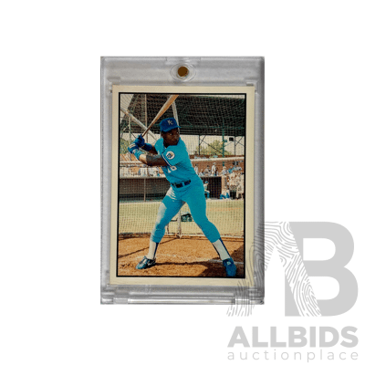 Vintage-style Bo Jackson Baseball Card Featuring the Royals Slugger in Full Batting Stance.