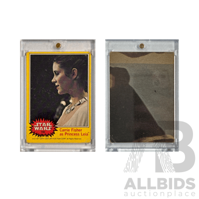 1977 Topps Star Wars Trading Card With Carrie Fisher as Princess Leia