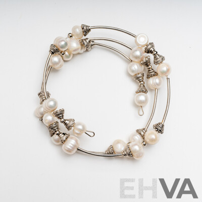 Collection of Three (3) Freshwater Cultured Pearl Bracelets