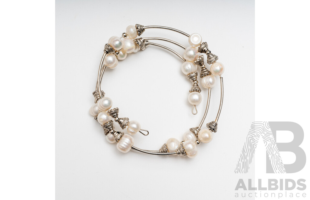 Collection of Three (3) Freshwater Cultured Pearl Bracelets