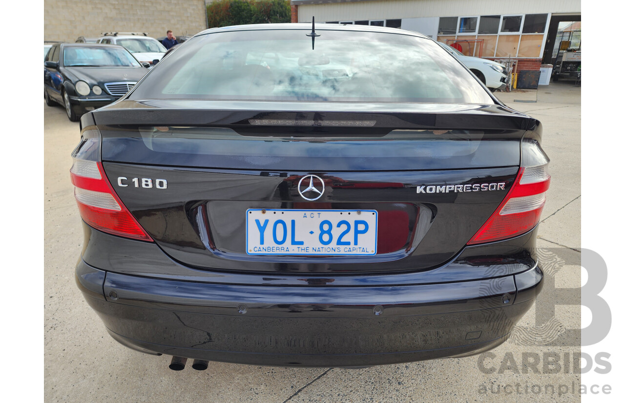 12/2005 Mercedes-Benz C180 Kompressor CL203 MY06 2d Coupe Black 1.8L
