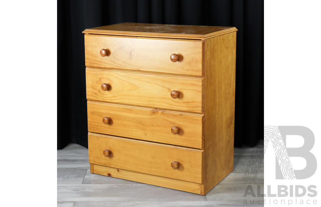 Modern Pine Chest of Four Dawers