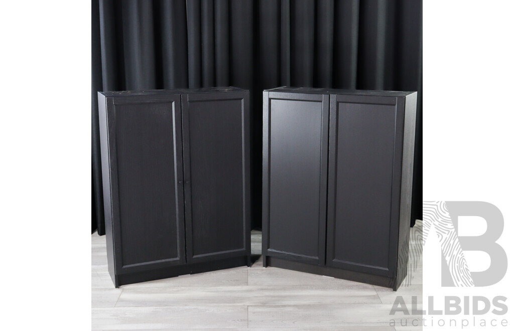 Pair of Ikea Two Door Storage Cabinets