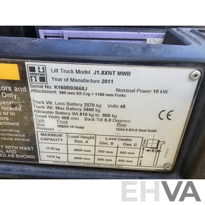 2011 HYSTER J1.8XNT MWB Forklift