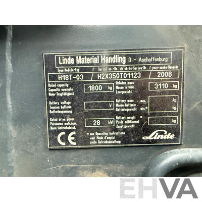 2006 Linde H18 LPG Forklift