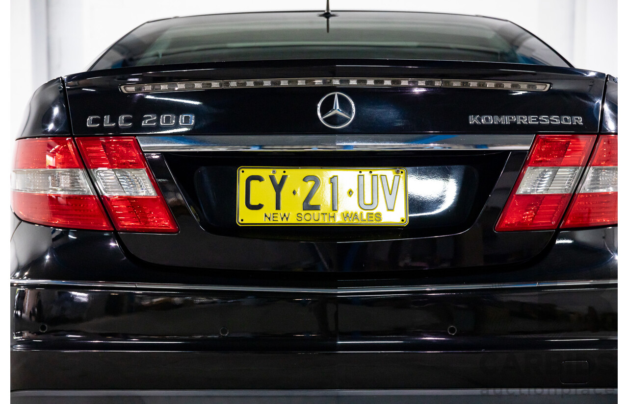 1/2009 Mercedes-Benz CLC200 Kompressor Evolution + 203 2d Coupe Obsidian Black Metallic Supercharged 1.8L