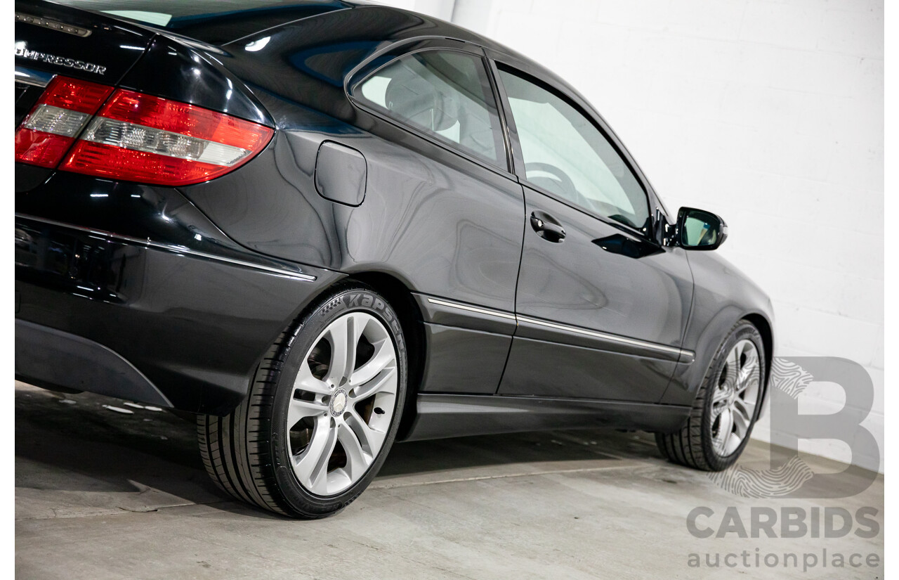 1/2009 Mercedes-Benz CLC200 Kompressor Evolution + 203 2d Coupe Obsidian Black Metallic Supercharged 1.8L