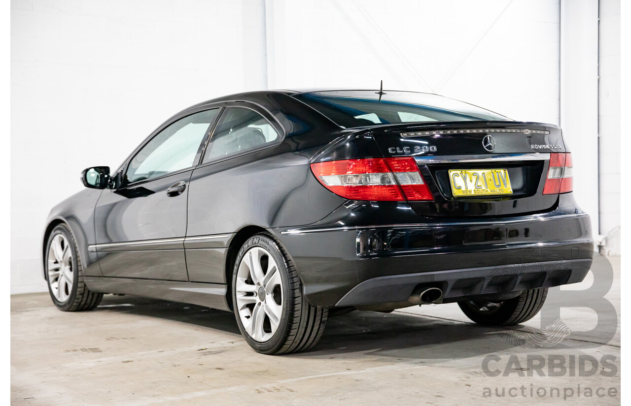 1/2009 Mercedes-Benz CLC200 Kompressor Evolution + 203 2d Coupe Obsidian Black Metallic Supercharged 1.8L