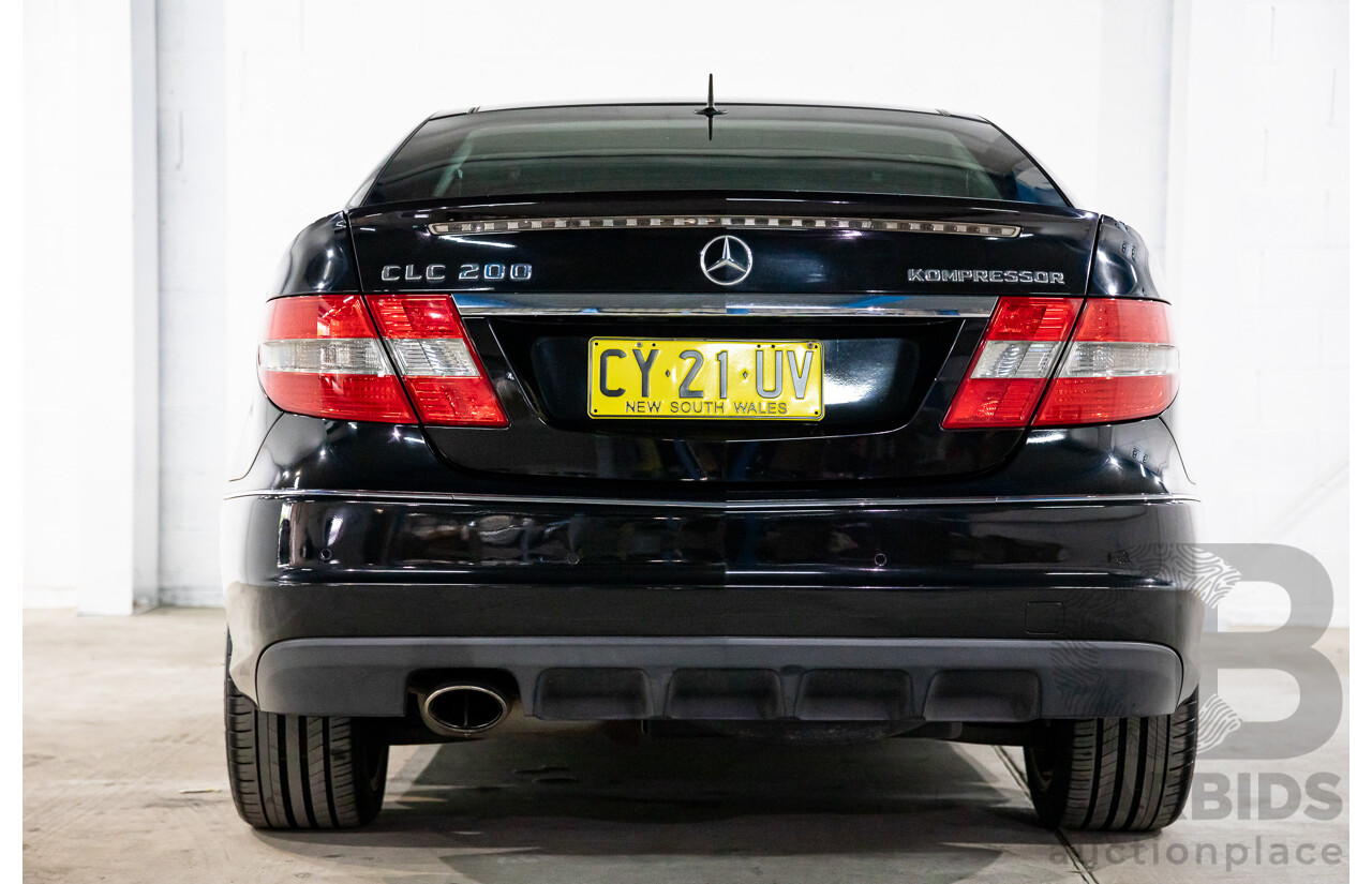 1/2009 Mercedes-Benz CLC200 Kompressor Evolution + 203 2d Coupe Obsidian Black Metallic Supercharged 1.8L