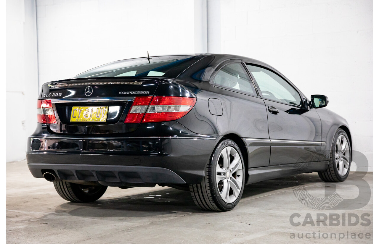 1/2009 Mercedes-Benz CLC200 Kompressor Evolution + 203 2d Coupe Obsidian Black Metallic Supercharged 1.8L