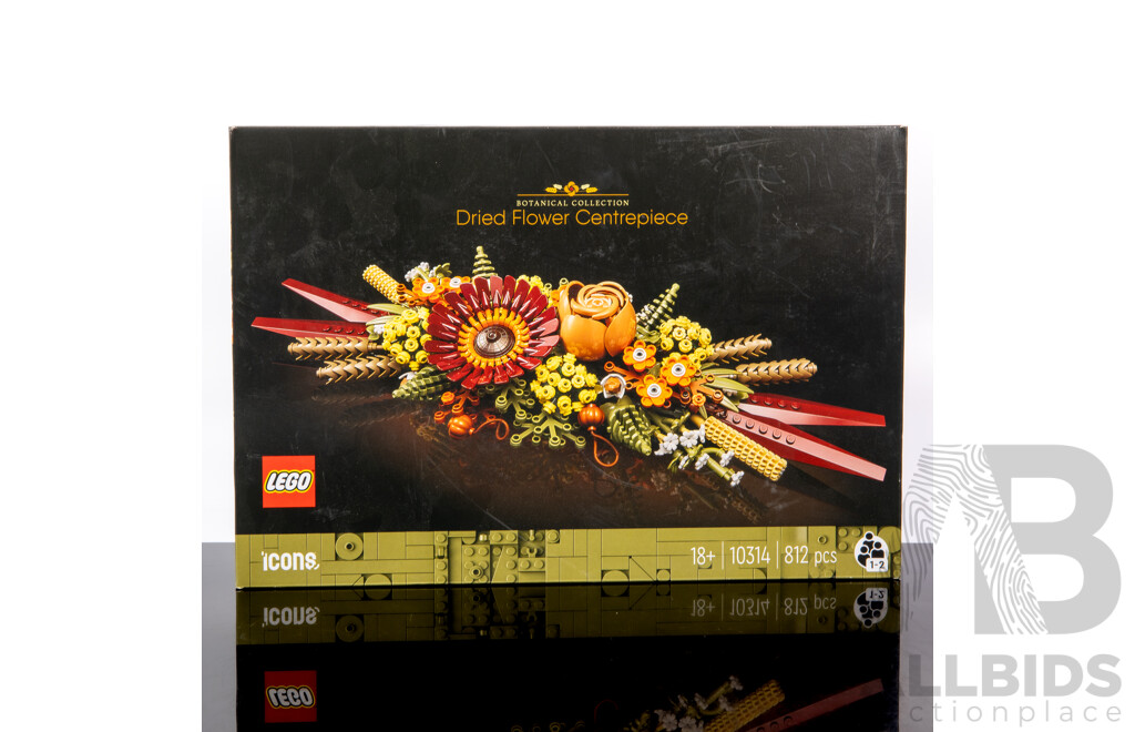 Vintage Retired Lego Set, Botanicals Collection, Dried Flower Centerpiece, 10314, Sealed New in Box