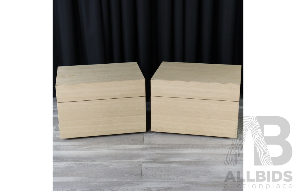 Pair of Abbinabili Timber Bedsides by Poliform