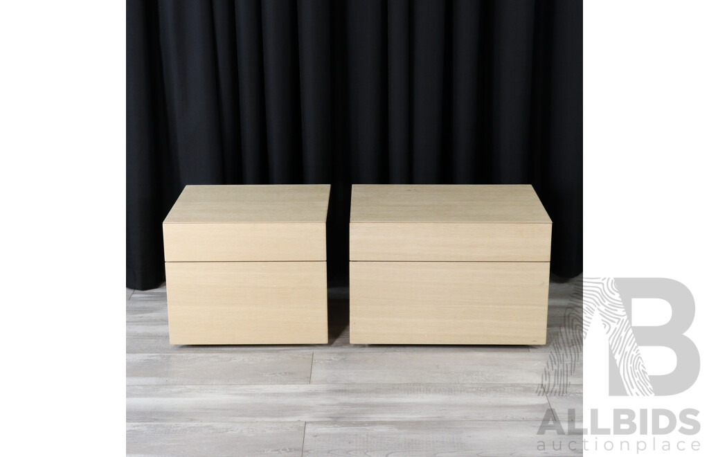 Pair of Abbinabili Timber Bedsides by Poliform